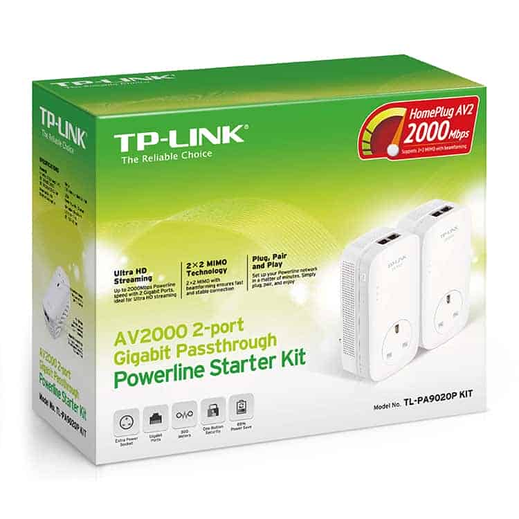 (image for) Gigabit Homeplug 2-Port Passthrough Gigabit Powerline Twin Pack from TP LINK